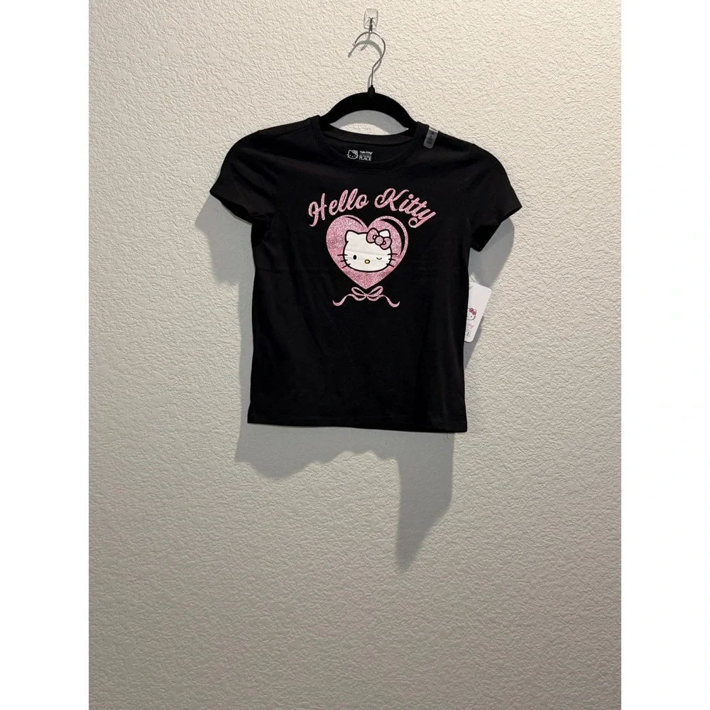 The Children's Place Kids Hello Kitty Graphic‎ Tee Black Size M 7/8